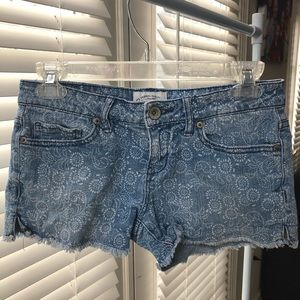 Aeropostale patterned denim shorts